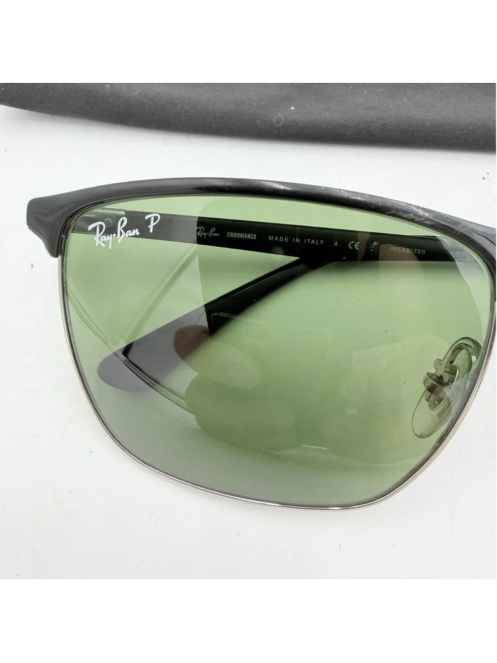 Ray-Ban RB3603M Chromance Sunglasses 57-19 Black Green Polarized Italy
